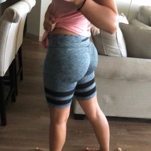 Grey and black bike shorts